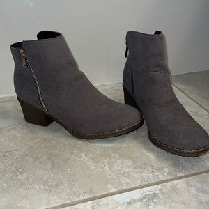 Grey ankle booties